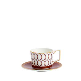 Wedgwood Taza de Café Renaissance Red con Plato 70 ml (2 Unidades)